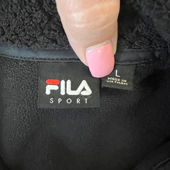 Women's Fila Sport Black Faux Fur Zip Up Jacket, Size Large - Picture 8 of 12